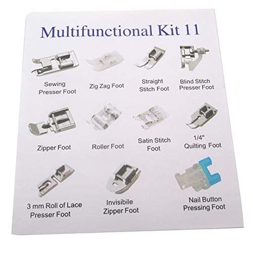 Kit de 11 Piezas Pies de Prensatelas Multifunción para Máquina de Coser miniatura 2