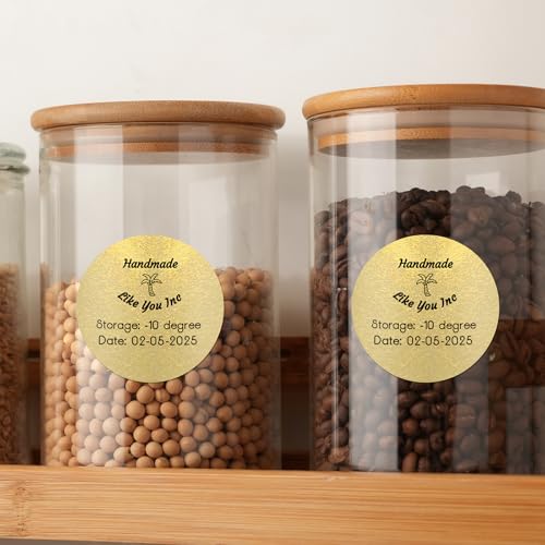 Phomemo Logo-Aufkleber 2 Gold Rund Selbstklebende Thermodirekt-Etiketten für Phomemo M110 M220 M221 M108 M100 M150 M250 M260, zum Drucken von Logos, zur Kennzeichnung von Haushaltsgegenständen