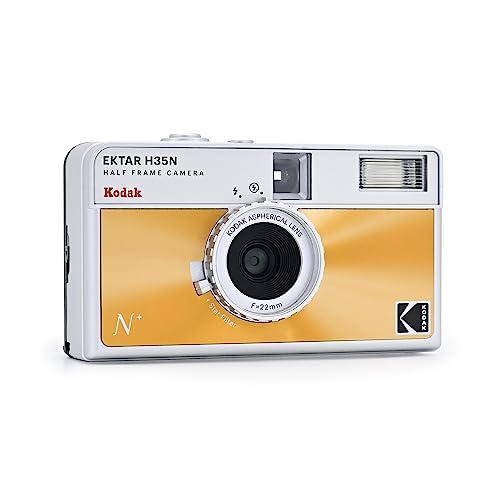 Image of Kodak EKTAR H35N Half Frame Film Camera Bundle with Kodak Ultramax 400 /24EXP 35mm Roll Film (Glazed Orange)