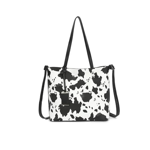 Sac à bandoulière imprimé vache pour le travail et le shopping