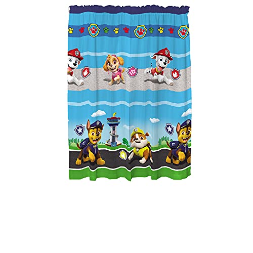 Image of Franco Kids Room Window Curtain Panels Drapes Set, 82 in x 63 in, Paw Patrol