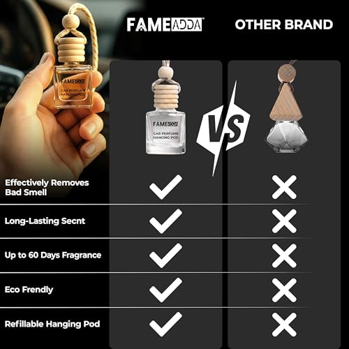 Image of 10 ML Pack of 6 Premium Rose Lavender Jasmine Lemon Sandalwood & Vanilla Car Perfume Luxury Air Freshener /Natural Fragrance Oils in Glass Bottle with Wooden Diffuser Lid /Last Upto 60 Days