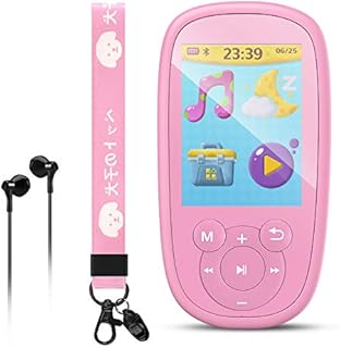 AGPTEK MP3 Player for Kids, Children Music Player with Bluetooth, Built-in Speaker 8GB, 2.4 Inch Color Screen, Support FM Radio, Video, Voice Recorder, Expandable Up to 128GB,Pink