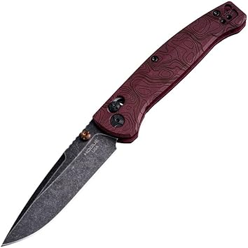 Hogue Mysto 3.4" Clip Point Manual Folder (Fire) Pocket Knife, Redstone Richlite Frame, Stone Tumbled Blade Finish - 24452