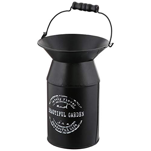 ベストコ 鉢カバー ボタニカルインテリア ミニ ミルクポット NE-167 高さ28cm ブラック