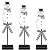 Geetery 3 Pcs Winter Snowman Table Decor Winter Snowman Centerpieces for Tables Snowman Wooden Sign Winter Block Standing Tabletop Decoration for Home Kitchen HolidayClassic