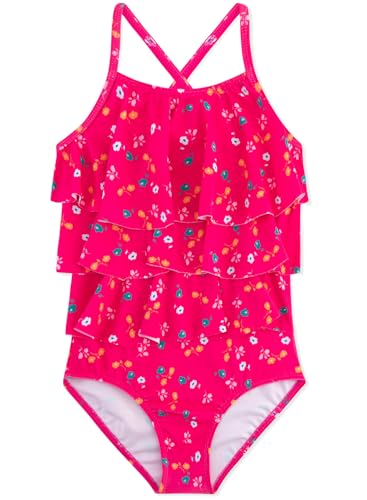 Image of Girls One Piece Swimsuits Cute Ruffles Swimming Bathing Suit with Adjustable Straps Beach Pool Kids Swimwear 3T-12