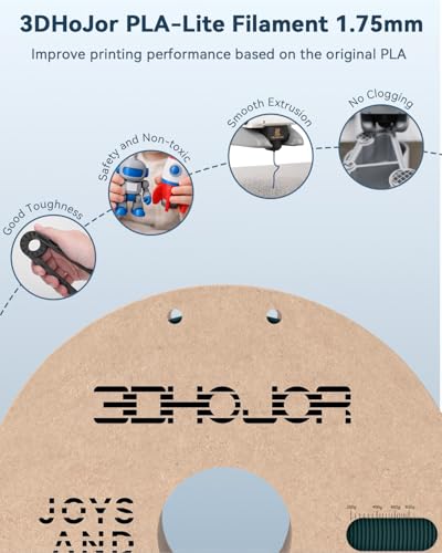 Image of 3DHoJor PLA Filament 1.75mm,3D Printer Filament,1kg Cardboard Spool (2.2lbs),Dimensional Accuracy + /- 0.03 mm,Odor Free, Clog Free, No Brittle Filaments, Fit Most 3D FDM Printer,Green