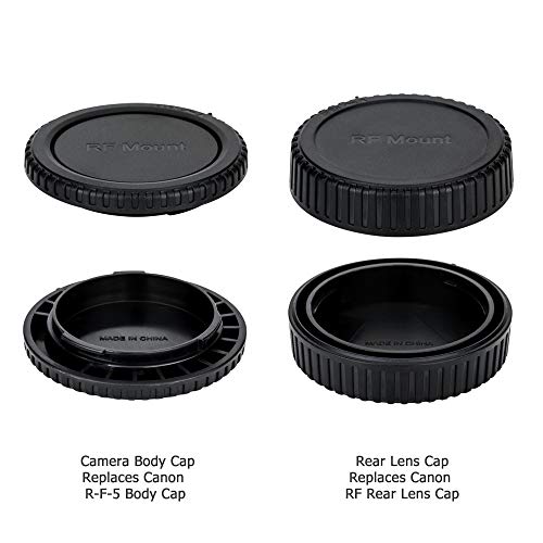 Image of JJC 2-Pack RF Mount Body Cap & Rear Lens Cover for Canon EOS R100 R50 R6 R5 | RF Back Sensor Dust Cap for Canon R1 R8 R6V R6 Mark III II R5 Mark II R10 R7 R5C R3 RP R Mirrorless Camera & RF Mount Lens
