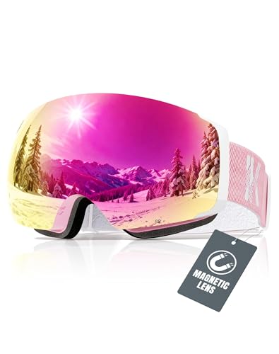 Innerking® Magnetic Ski Goggles, Interchangeable Lens Snow Goggles SGS Approved, OTG Anti Fog...