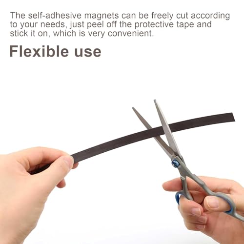 DIYCUT Magnetband 5M x 1CM, Magnet Klebeband, Selbstklebend Magnetklebeband, Selbstklebendes Magnetklebeband mit Anisotropem Material Schneidbar, für Whiteboard, Küchenorganisation, Schule & Büro