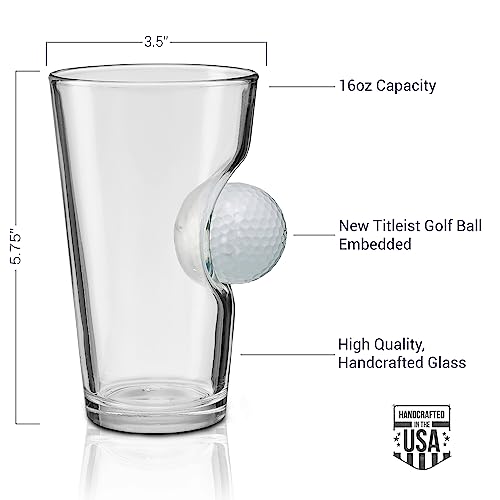 Benshot Pint Glass With Real Golf Ball thumb #2