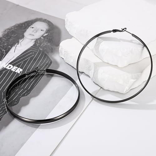 Image of Gacimy Gold Hoop Earrings for Women with 925 Sterling Silver Post | Hypoallergenic Lightweight Thick Hoops Earrings for Women Trendy Jewelry Gift