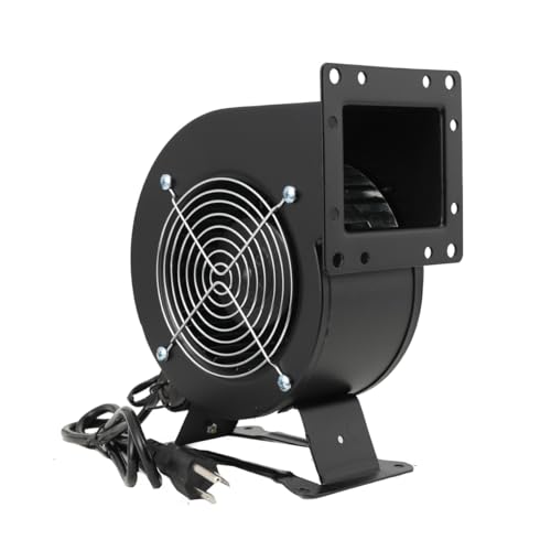 SOFEDY 110V 120W Centrifugal Blower Fan Outdoor Wood Furnace Boiler Blower Round Fan Round Flange 2600r/min Black