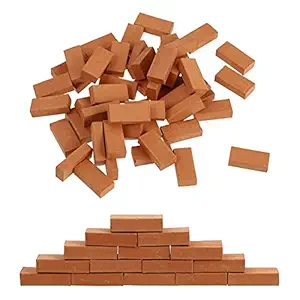 HEALLILY 100Pcs 1/16 Miniature Brick Mini Wall Brick Model Dollhouse Bricks DIY Diorama Fairy Garden Table Sand Micro Landscape Zen Garden Decoration Accessories Brown