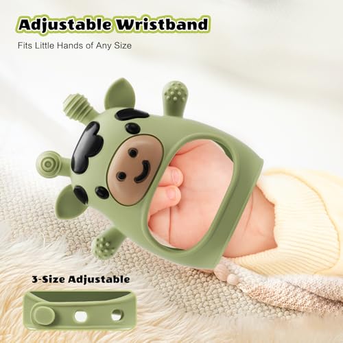 2 Pack Baby Teething Toys for 3-6 6-12 Months, Food Grade Silicone Infant Teether Mitten, Baby Essentials Teething Relief, Newborn Essentials Chew Toys for Sucking Needs - Image 4