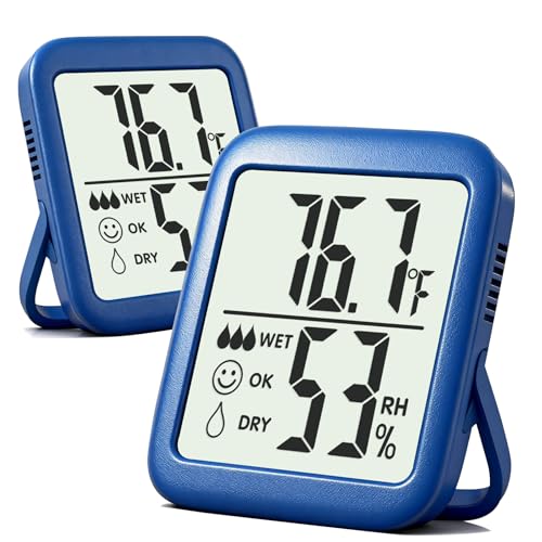 Antonki Room Thermometer for Home, 2 Pack Digital Temperature and Humidity Monitors, Indoor Hygrometer Sensor, Humidity Gauge, Humidity Meter for Baby Room, Terrarium, Incubator, Greenhouse