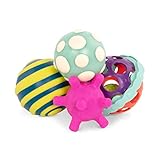 Tipo de deporte: Juego bebé B. toys by Battat – Ball-a-balloos – Set de Pelotas texturizadas – Set de 4 Pelotas para pequeños de 6+ Meses, Multicolor, 22,86 x 15,24 cm