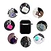Airpods Case, Music tracker Protective Thicken Airpods Cover Soft Silicone Chargeable Headphone Case with Anti-Lost Carabiner for Apple Airpods 1&2 Charging Case (Black)