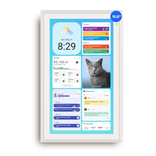 Image of Apolosign 15.6-inch Digital Family Calendar, No Subscription Fee, Smart Wall Planner with Calendar Sync, Chore Chart & Touchscreen Display for Busy Families, Dual Mode, with Stand(White)