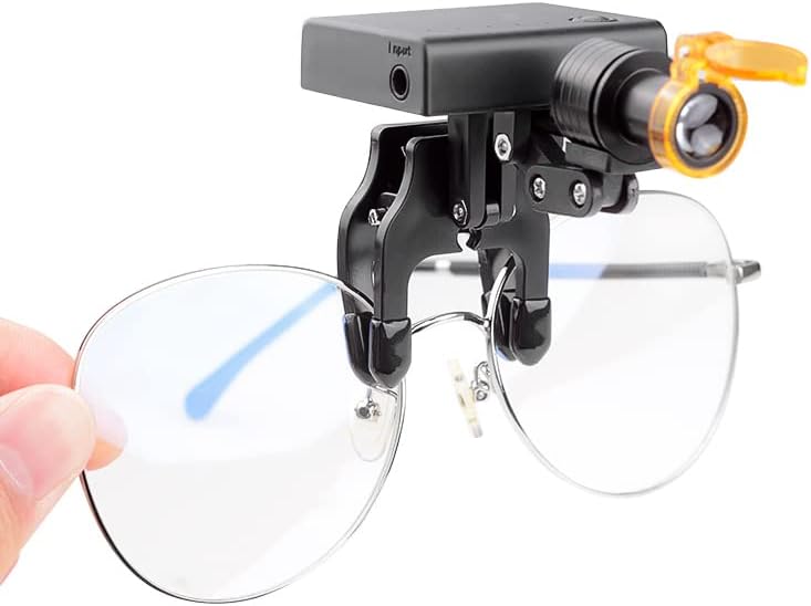 DY-013 5W Headlamp Head Light Clip-on Type with Optical Filter for Binocular Loupes Magnifer and Eyeglasses Adjustable Brightness Adjustable Angle