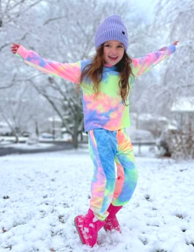 Image of Arshiner Girl's 2 Piece Rayon Print Pullover Kaftan Sweatpants Set