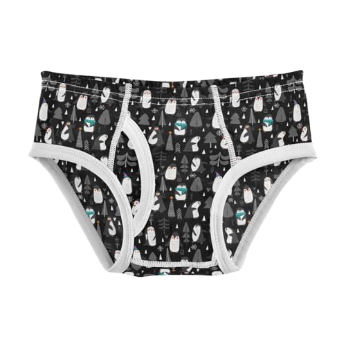 Boys' Exclusive Briefs Toddler Underwear 95% Combed Cotton Boxerbriefs 2T Penguin and Text Pattern 25