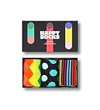 Happy Socks Unisex 3-Pack Classic Multi-Color Gift Set Socks, Multicolored, 36 (3er Pack)