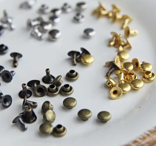 Peachcor 36-3LD 3Mm / 0.12 Inches Mini Rivet Studs, Double Cap Rivet Tubular, Mini Metal Studs thumb #6