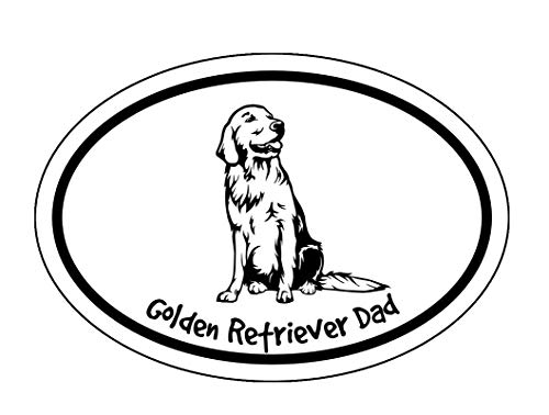 Oval Golden Retriever Dad Decal - Dog Bumper Sticker - Laptops Tumblers Windows Cars Trucks Walls
