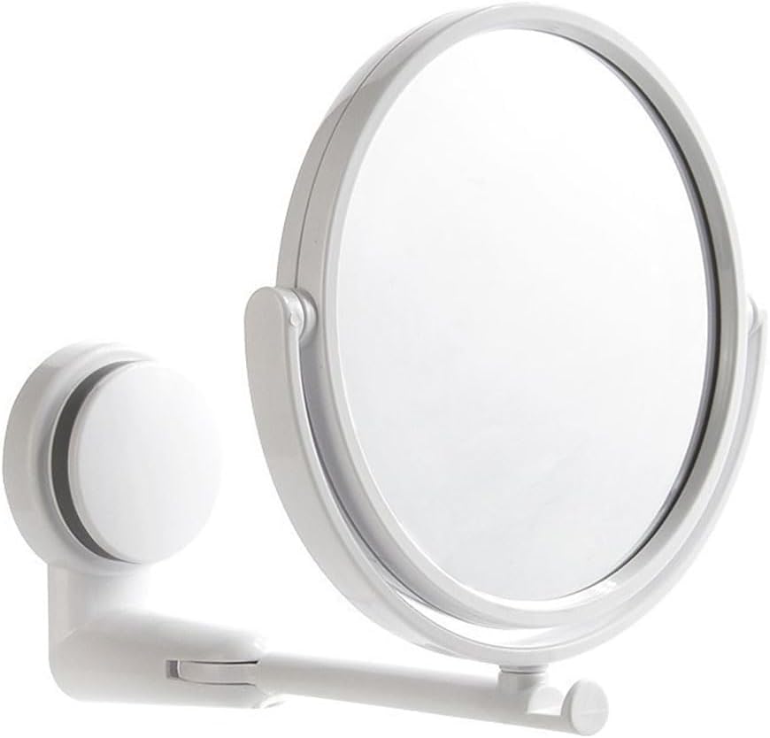 Wall Mounted Makeup Mirror Suction Cup Vanity Mirror for Bathroom Rotatable High Definition for Makeup Hairstyle Checking Dorm Room and Home Use