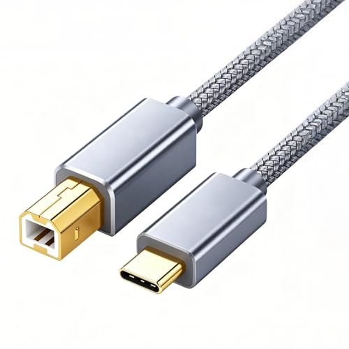 AlyKets USB C to USB B Printe Scanner Cable Compatible with MIDI Controller DJ Controller, Google Chromebook Pixel, MacBook Pro, HP Canon Printers, iPad Pro and More Type-C Devices/Laptops