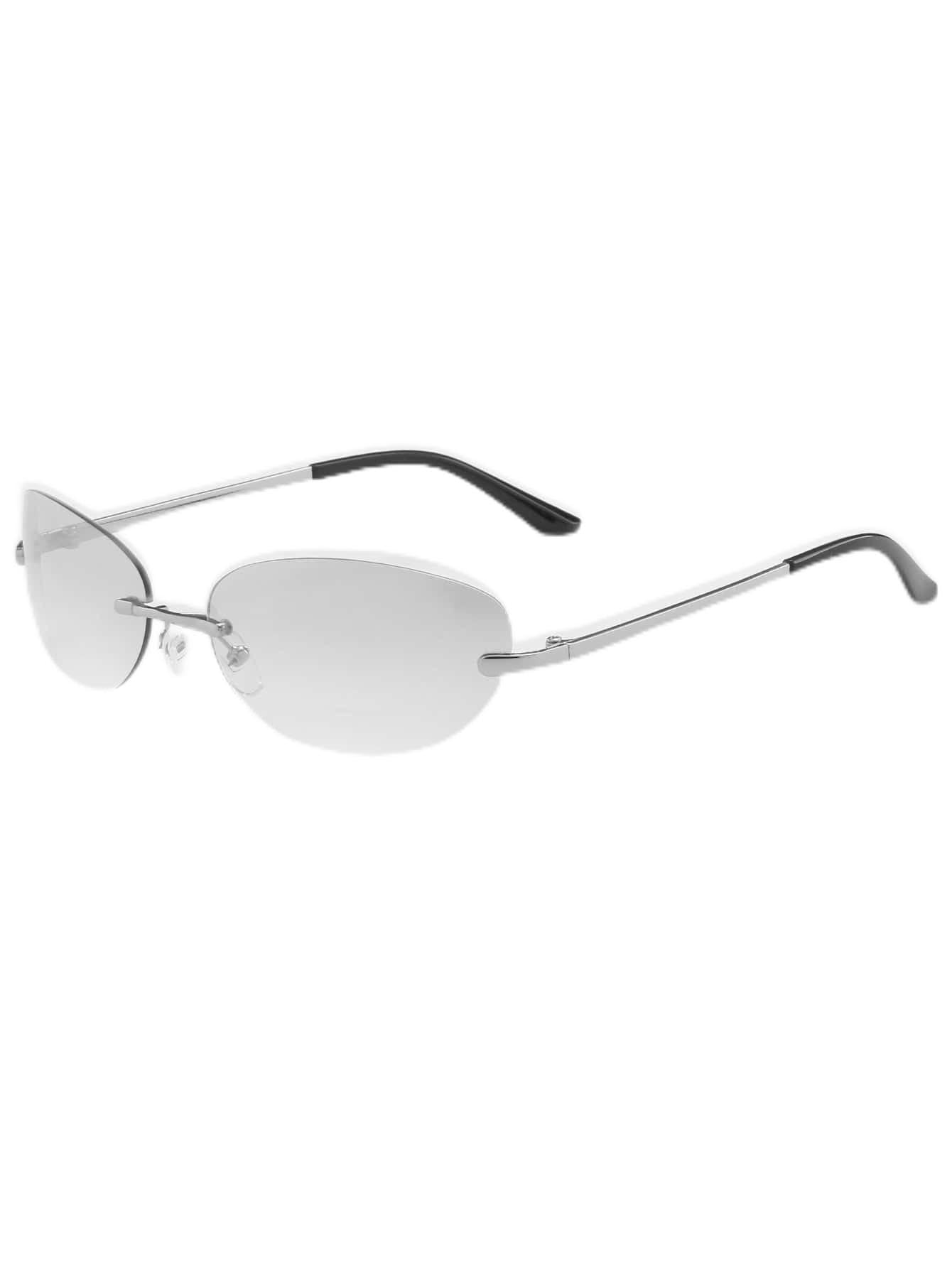 1pc Frameless Oval Fashion Glasses Y2K Personalized Versatile Women\'s Fashion 1pc Frameless Oval Fashion Sunglasses Y2K Personalized  main image 2