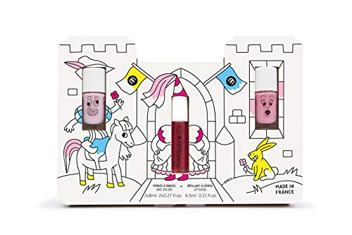 nailmatic - Princess Story  Kids' water-based, toxic-free nail polish + Natural lip gloss set