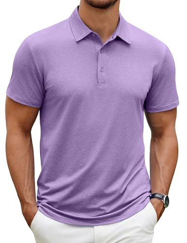 Image of COOFANDY Men's Polo Shirt Golf Quick Dry Performance Short Sleeve Moisture Wicking Athletic Polo Collared Tennis T-Shirt