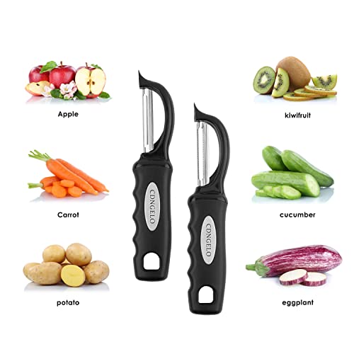 Cdngelo Professional Fruit And Vegetable Peeler Set Of 2 For Potatoes, Apples, Kitchen Rotary Serrated Potato Peelers #TOP5