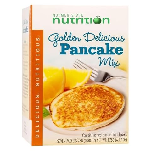 Nutmeg State Nutrition HealthyWise - High Protein Pancake Mix, 15g Protein, Low Carb, Low Calorie, Low Sugar, Healthy Breakfast Meal, KETO Friendly, 7 Servings Per Box (Golden Delicious, 1 Pack) Cover