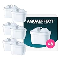 AQUAEFFECT MAX+ Wasserfilter Kartusche 6 Stück - Kompatibel mit BRITA MAXTRA PRO Filterkannen
