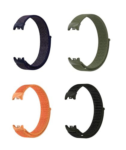Image of 4Packs Nylon Strap for Xiaomi Smart Band 10 /Band9 /Band8, Men and Women Breathable Elastic Bracelet, Adjustable Sport Straps Replacement Watchband for Xiaomi Mi Band 10 /Band9 /Band8