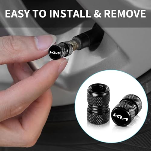 Image of NIVIZEN 4 pcs Aluminum Car Tyre Valve Caps, Suitable for Kia Seltos,Sonet, Carens, Carnivals Tire Wheel Valve Rim Stem Caps for Cars with Logo, Attractive Dustproof Car Accessories(Kii-A)
