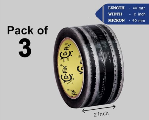 Image of D-fix Amazon Printed Packing Tape 2 Inch (48mm) -65 Meter | 3 Rolls |Strong Adhesive BOPP Carton Sealing Tape | Heavy Duty Packaging Tape for Shipping, Moving & E-commerce Use
