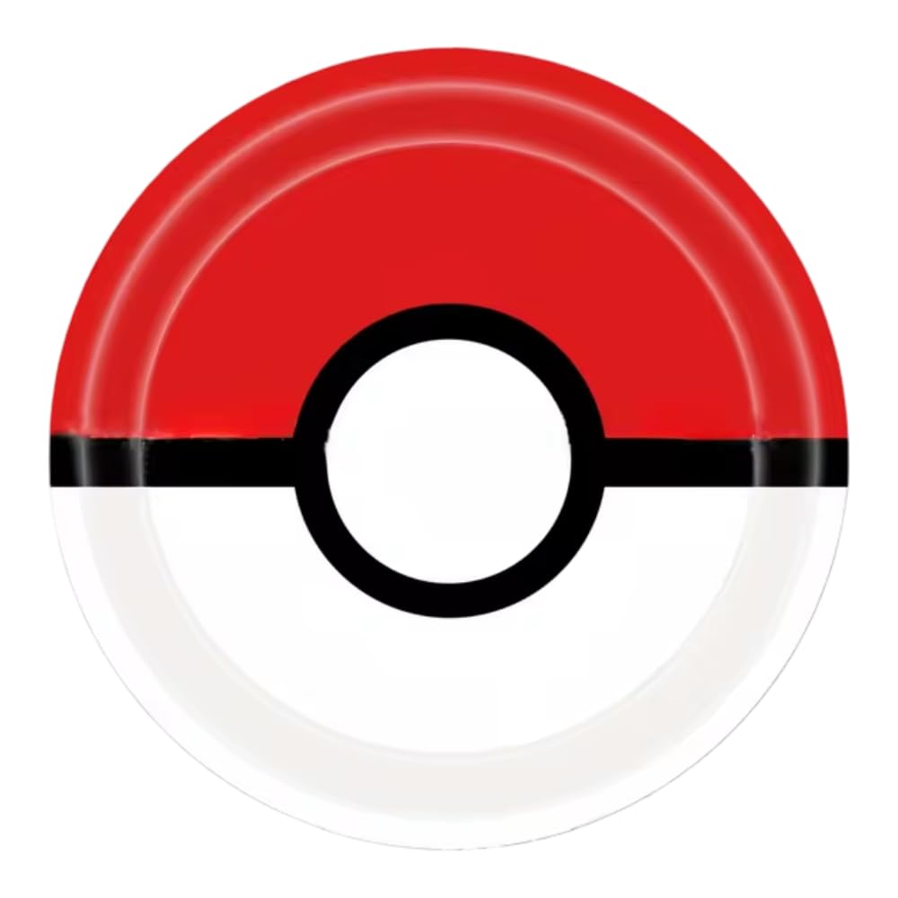 Pokémon Party Supplies | Paper Plates | Party Tableware | 17cm Plate (Pokeball)