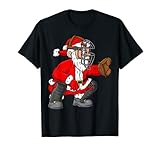 Christmas Santa Claus Baseball Catcher Boys Girls Kids Xmas T-Shirt