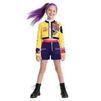 IBQ Girls Demon Pop Singer Hunters Costume Kids Star Stage Outfit, 3-Piece Idol Costume, Toddler Halloween Cosplay BQ177-XL