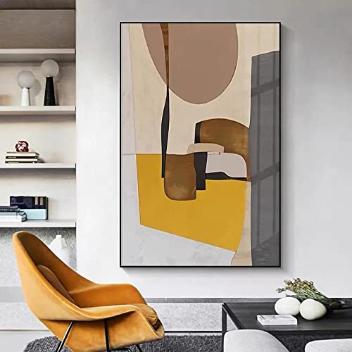 Peinture sur toile abstraite et géométrique colorée pour décoration murale de chambre 35x50 cm