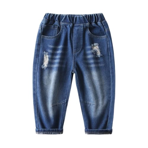 Boys Comfortable Elastic Waist Pants for Outdoor Activities Casual Wear & Daily Use - Denim for Ages 1-8