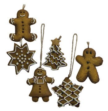 BCD Mini Ginger Cookie Ornament Set Country Primitive Christmas Holiday Décor