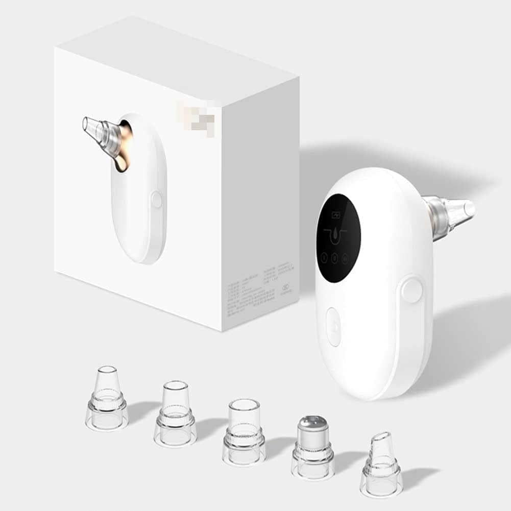 Aspiratore for pori rimuovi punti neri - Dispositivo elettrico for la pulizia dei pori for la pulizia profonda della pelle del viso - 3 ventose regolabili, 5 diverse sonde sostitutive, ricarica