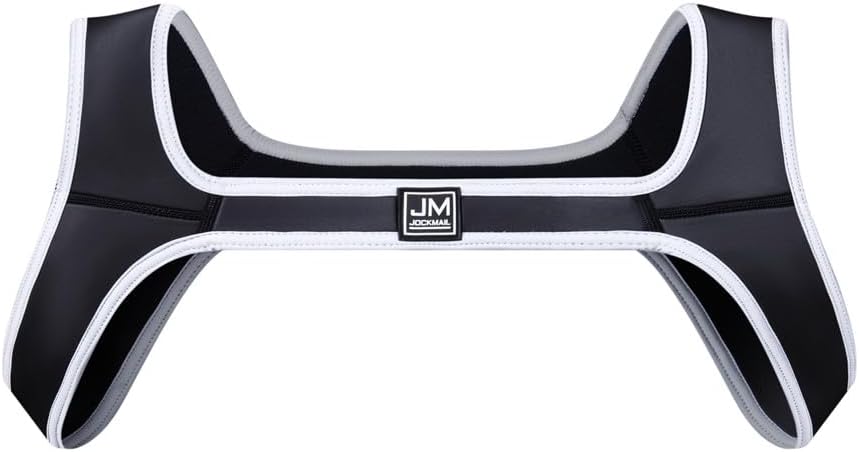 JOCKMAIL Men's Neoprene Harness with Elastic Shoulder Straps - Muscle Chest Harness