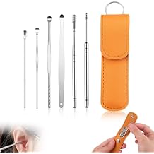 Ear Cleaner Kit for The Whole Family,2026 Earwax Cleaner Tool Set Ear Cleaning Kit with Pu Leather Case,Portable Ear Cleaner Earwax Removal Tools for Home Traveling Yellow